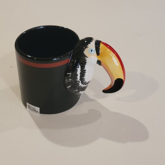 Vintage 1986 Bergschrund  Seatle Toucan Mug Cup Hand painted New, with box - Picture 1 of 10